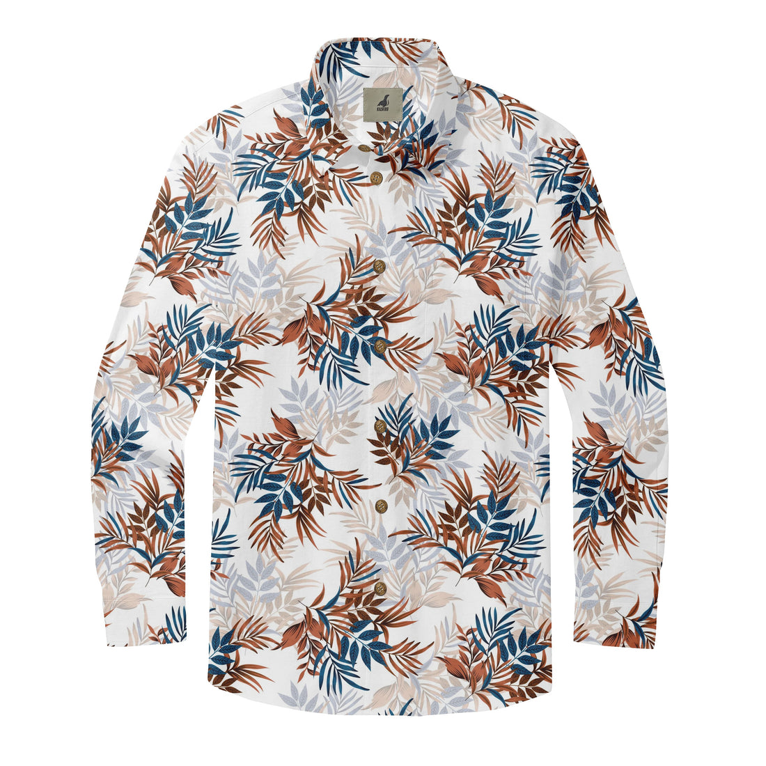Tan Tree Leaf Long Sleeve Shirts